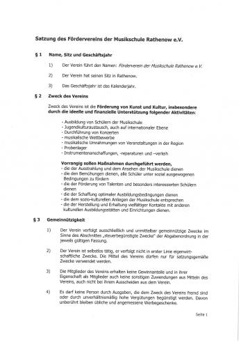 Satzung Förderverein